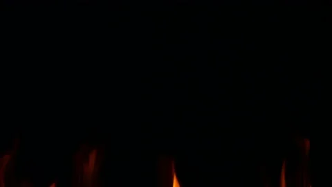 Fire flame glowing burn on black background 動画素材 220643096