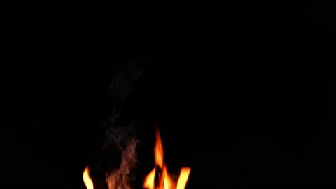 Fire flame glowing slow motion on black screen background 動画素材 233593529