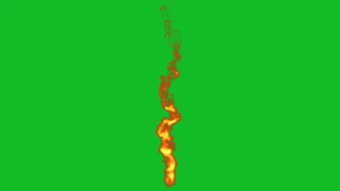 Fire flame on the green screen Stock Footage 148976825