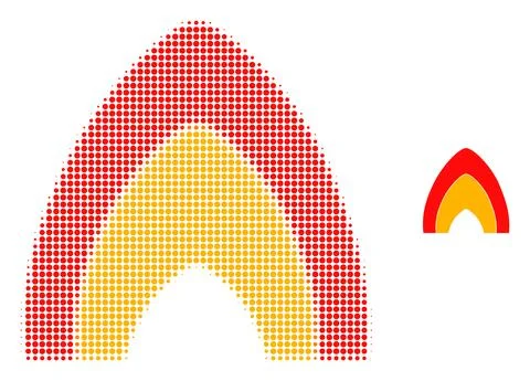Fire Flame Halftone Dot Icon Illustrazione stock