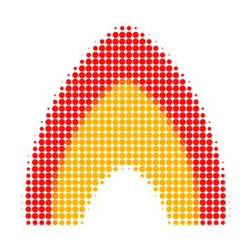 Fire Flame Halftone Dotted Icon イラスト素材
