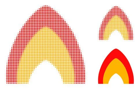 Fire Flame Halftone Dotted Icon イラスト素材
