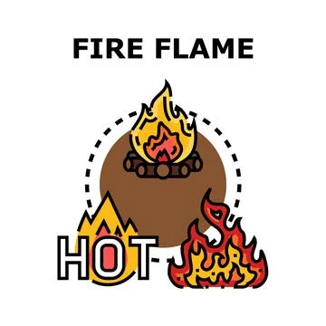 Fire flame hot ignition burning campfire concept Stock Illustration