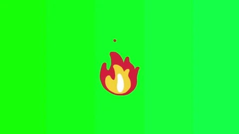 Fire Flame Icon Animated Green Screen Trending Content Promotion Stock Footage 345639169