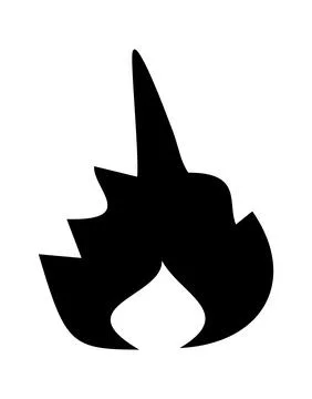 Fire flame icon black icon on white background Stock Illustration