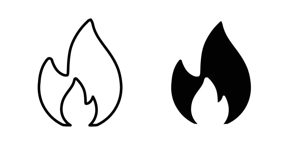 Fire flame icon bundle for website design projects Stock Illustration