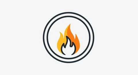 Fire flame icon in circle Stock Illustration