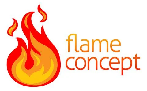 Fire Flame Icon Concept 스톡 일러스트