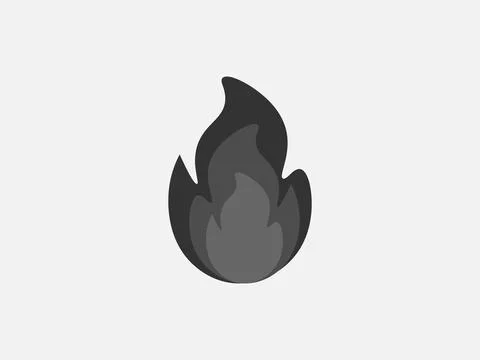 Fire flame icon design vector, black colour fire element Illustrazione stock