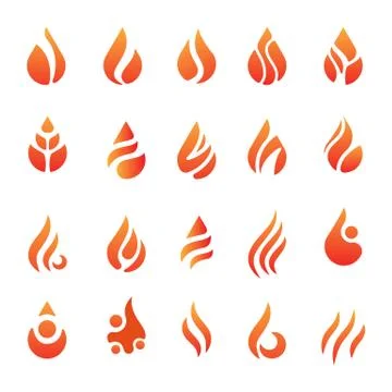 Fire flame icon element vector isolated illustration Stock Illustration