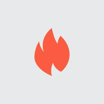 Fire flame icon. Fire heat flame silhouette. Simple energy campfire icon. Stock Stock Illustration