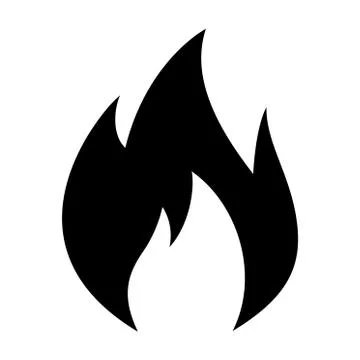 Fire flame icon. Fire hot flames vector sign isolated on white background Stock Illustration