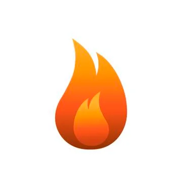 Fire flame icon in flat style Fire symbol Stock Illustration