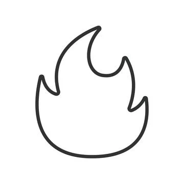 Fire flame icon in line design. fire, flame, heat, burn, energy, danger, hot on Illustrazione stock