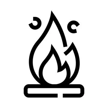 Fire flame icon representing heat and temperature Stock Illustration