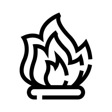 Fire flame icon representing heating and danger Stock-Illustration