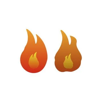 Fire flame icon set in flat style. Fire symbols isolated on white background Stock Illustration