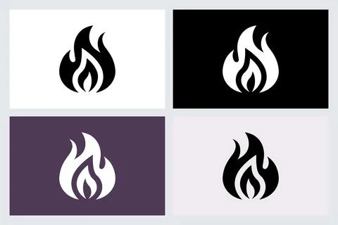 Fire Flame Icon Set Vector Illustration Stock Illustration