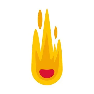 Fire flame icon showing simple burning heat Illustrazione stock