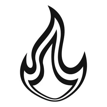 Fire flame icon, simple style Stock Illustration