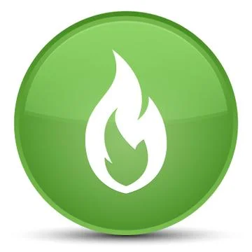 Fire flame icon special soft green round button イラスト素材