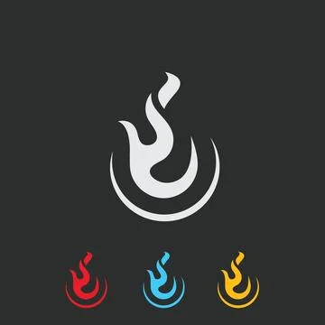 Fire flame icon vector concept design template Stock Illustration