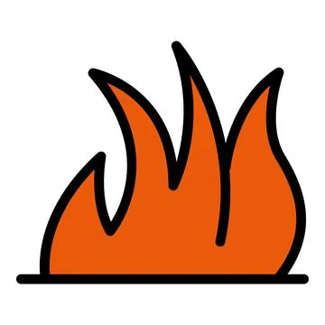 Fire flame icon vector flat イラスト素材