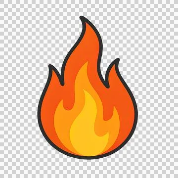 Fire flame icon vector illustration with bright orange and yellow colors Stock Illustration
