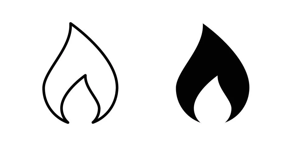 Fire flame icon for web projects Stock Illustration
