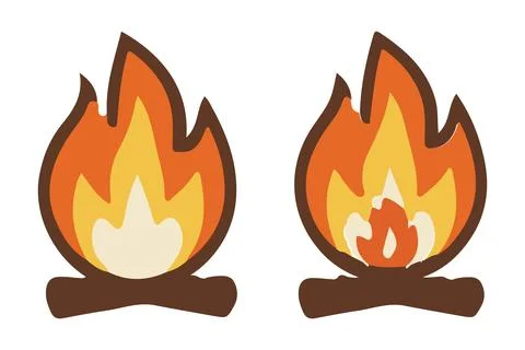 Fire flame icons, fire flame vector, Bonfire icons, flaming elements, fire イラスト素材