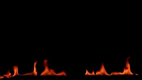 Fire flame isolated on black background.  8х slow motion Stock Footage 92916116