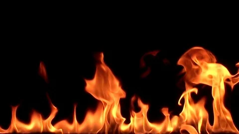 Fire flame isolated on black background. 8х slow motion Stock Footage 92938233