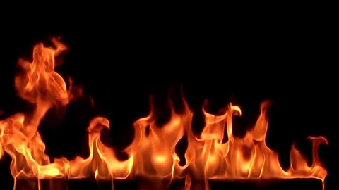 Fire flame isolated on black background. 8х slow motion Stock Footage 92938239