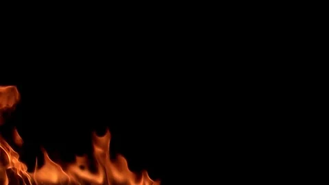 Fire flame isolated on black background. Slow motion Stock Footage 92984733