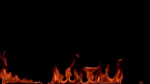 Fire flame isolated on black background. Slow motion Stock Footage 92985102