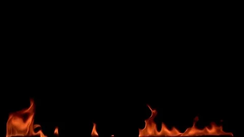 Fire flame isolated on black background. Slow motion Stock Footage 92985103