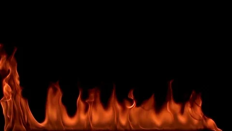 Fire flame isolated on black background. Slow motion Stock Footage 92985389