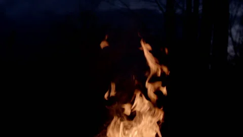 Fire flame Isolated on black background. Fire Flames Igniting And Burning Slow Stock Footage 146617831