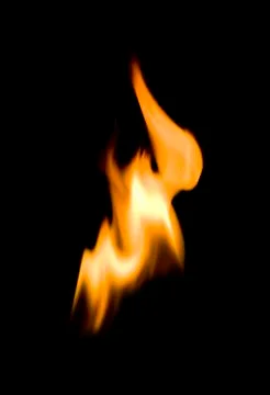 Fire flame isolated on black background Foto stock