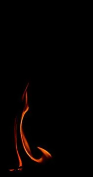 Fire flame isolated on black background. Space for copy Stock-Fotos