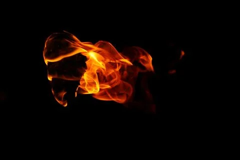 Fire flame isolated on black background Stock Photos
