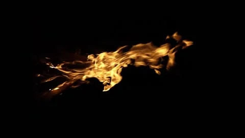 Fire flame isolated black isolated background Beautiful orange. Flame border Stock Footage 199298496