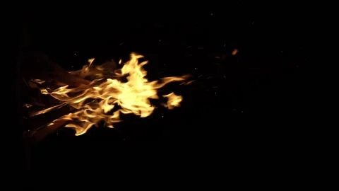 Fire flame isolated black isolated background Beautiful orange. Flame border Stock Footage 199402118