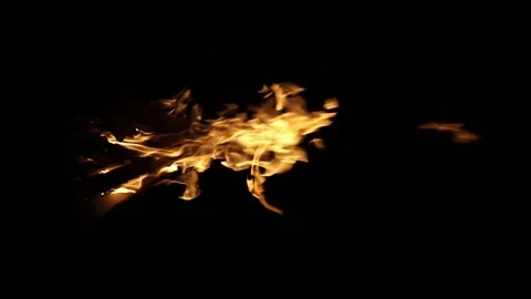 Fire flame isolated black isolated background Beautiful orange. Flame border Stock Footage 200705973