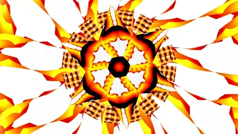 Fire Flame Kaleidoscope Seamless Loop Hypnotic Psychedelic Geometric Backgrou 動画素材 339322043
