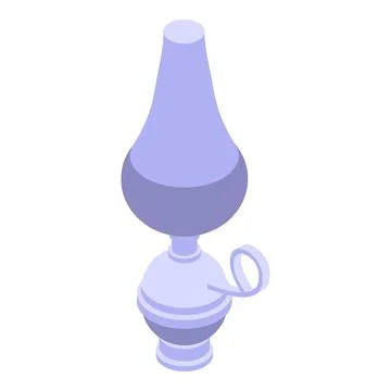 Fire flame lamp icon isometric vector. Kerosene lantern Stock Illustration