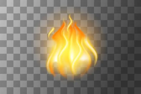 Fire flame light effect vector illustration isolated on transparent backgroun Stock Illustration