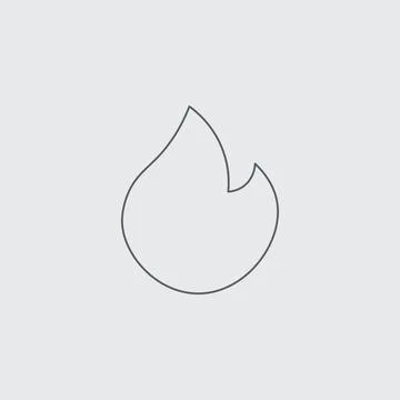 Fire flame line icon. Fire flame silhouette. Simple icon. Web site page and Stock Illustration