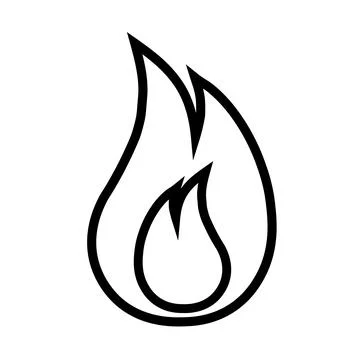 Fire flame line icon in flat style Fire symbol Stock Illustration