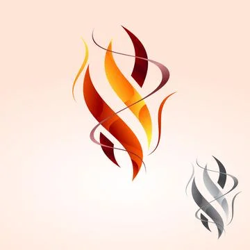 Fire flame logo design with elegant flowing for passion and energie company Stock Illustration